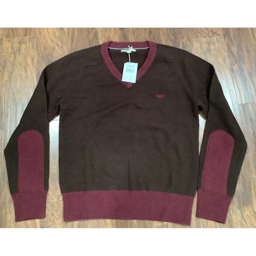 Cockpit USA Sweater Lambswool V Neck Pullover Mens Medium